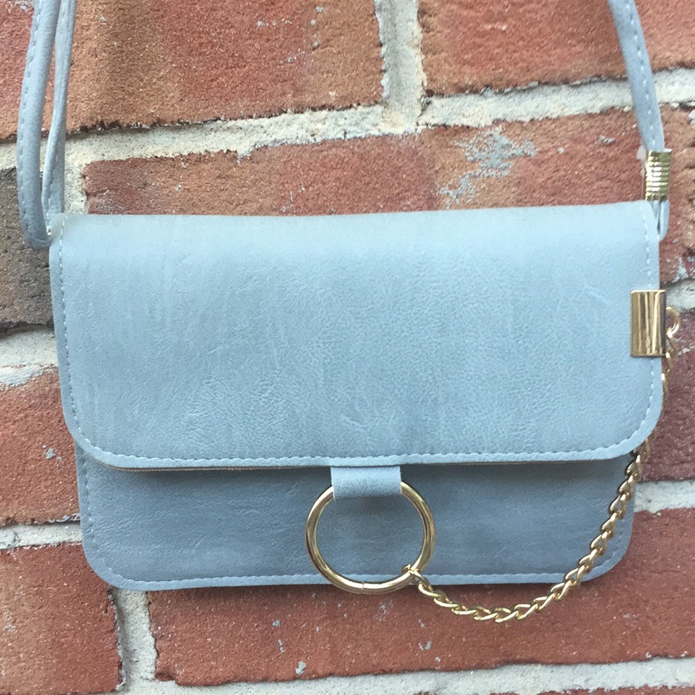 Gray Small Pouch Crossbody Bag
